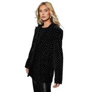 Dorothy Perkins Diamante Velvet Blazer, 14, Black