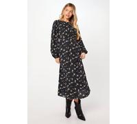 Dorothy Perkins Ditsy Floral Shirred Waist Long Sleeve Midi Dress floral 10