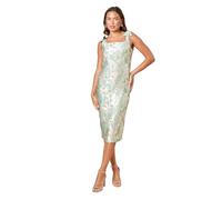 Dorothy Perkins Dp Luxe Bow Shoulder Jacquard Midi Dress, 12, Green