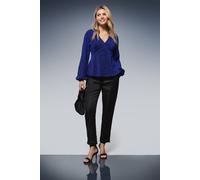 Dorothy Perkins Dp Luxe Gathered Neckline Sparkle Jersey Top In Cobalt cobalt 14