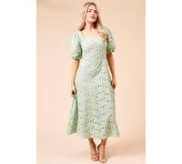Dorothy Perkins Dp Luxe Lace Puff Sleeve Midi Dress In Sage sage 14