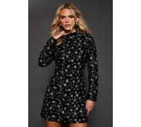 Dp Luxe Petite Black Embroidered Velvet Mini Dress Dorothy Perkins Black 12