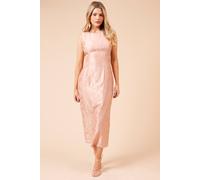Dorothy Perkins Dp Luxe Satin Bow Print Midi Dress In Peach peach 12
