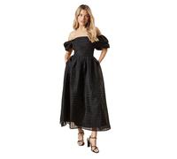 Dorothy Perkins Dp Luxe Seersucker Square Neck Midi Dress, 8, Black