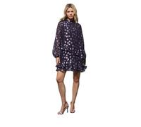 Dorothy Perkins Dp Luxe Star Jacquard Ruffle Shift Mini Dress, 12, Purple