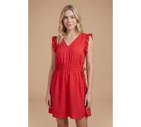 Dorothy Perkins Women's Drawstring Tie Waist Flutter Mini Dress in Red | Size: 12 Dorothy Perkins Red 12