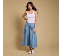 Dorothy Perkins Dropped Waist Denim Maxi Skirt Petite BLUE DENIM SIZE 10