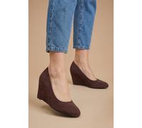 Dorothy Perkins Duke Wedge Court Shoes In Chocolate chocolate