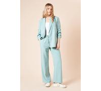 Dorothy Perkins Elasticated Waist Wide Leg Stripe Trouser In Blue blue 12