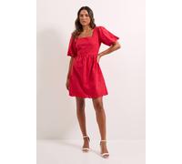 Dorothy Perkins Embroidered Square Neck Mini Dress red 12