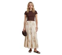 Dorothy Perkins Embroidered Tiered Maxi Skirt, 10, Cream