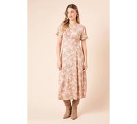 Dorothy Perkins Empire Seam Tie Back Midi Dress In Floral floral 12