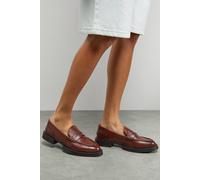 Womens Faith: Barrie Leather Chunky Penny Loafers Tan 6