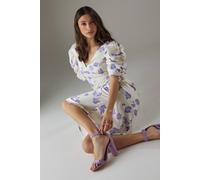 Dorothy Perkins Faith: Camille Covered Buckle High Block Heeled Sandals In Lilac lilac 3