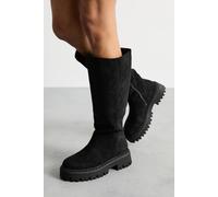 Dorothy Perkins Faith: Carris Faux Suede Chunky Knee Boots In Natural Black natural black 8