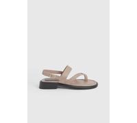 Dorothy Perkins Faith: Isabelle Faux Leather Toe Loop Chunky Flat Sandals In Beige beige