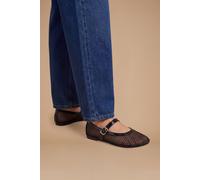 Dorothy Perkins Faith: Kiki Netted Faux Patent Leather Ballet Flat In True Black true black
