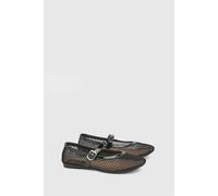 Dorothy Perkins Faith: Kiki Netted Faux Patent Leather Ballet Flat In True Black true black