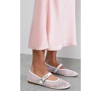 Dorothy Perkins Faith: Luna Mesh Mary Jane Ballerinas In White white 7