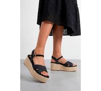 Dorothy Perkins Faith: Olivia Open Toe Platform Espadrille Wedge Sandals In Black black