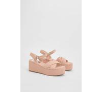 Dorothy Perkins Faith: Olivia Open Toe Platform Espadrille Wedge Sandals In Pink pink