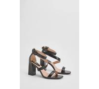 Dorothy Perkins Faith: Phoebe Strap Block High Heel Sandals In True Black true black