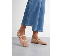 Dorothy Perkins Faith: Shelly Netted Faux Leather Ballet Flats In Beige beige
