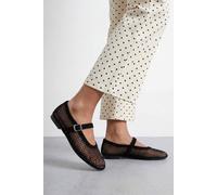 Dorothy Perkins Faith: Shelly Netted Faux Leather Ballet Flats In Black black