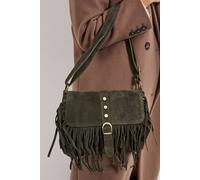 Faith: Solindra Suede Stud Detail Tassel Cross Body Bag Faith Khaki One Size