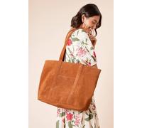 WAREHOUSE Faith: Suede Large Tote Bags, One Size, dark tan