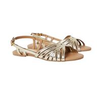 Fiona Lattice Peep Toe Slingback Flat Sandals Dorothy Perkins Gold 4