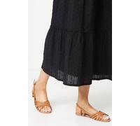 Dorothy Perkins Fiona Faux Leather Lattice Peep Toe Slingback Flat Sandals, 7, tan