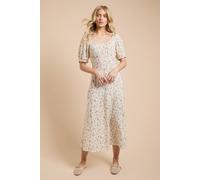 Dorothy Perkins Floral Ruched Scoop Neck Midi Dress floral