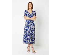 Dorothy Perkins Women's Floral Short Sleeve V Neck Jersey Midi Dress | Size: 12 Dorothy Perkins Floral 12