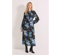 Dorothy Perkins Floral Spot Frill Waist Detail Blouson Sleeve Midi Dress multi