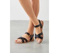 DOROTHY PERKINS Florence Cross Strap Flat Sandals Black 4