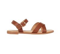 Dorothy Perkins Florence Faux Leather Cross Strap Flat Sandals, 4, Tan