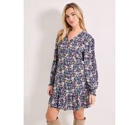 DOROTHY PERKINS Frill Detail Tiered Smock Printed Mini Dress 16