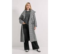 Dorothy Perkins Funnel Neck Button Detail Longline Coat In Grey Marl grey marl 14