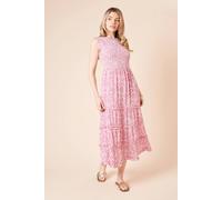 Dorothy Perkins Geo Frill Detail Shirred Bodice Tiered Midi Dress geo 10