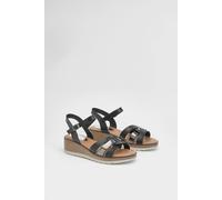 Dorothy Perkins Good For The Sole: Angela Flexisole Faux Leather Platform Wedge Sandals In Black black