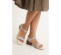 Dorothy Perkins Good For The Sole: Avani Low Block Heel Faux Leather Ankle Strap Sandals - Comfort In White white
