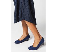 Dorothy Perkins Good For The Sole: Cerys Comfort Low Wedge Heel Court Shoes In Navy navy