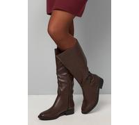 Dorothy Perkins Good For The Sole: Cranberry Wide Fit Buckle Detail Riding Boots In Chocolate chocolate 3