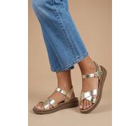 Dorothy Perkins Good For The Sole: Florinda Cross Strap Comfort Wedge Sandals In Gold gold