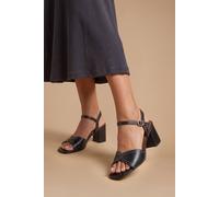 Dorothy Perkins Good For The Sole: Keely Block Heel Faux Leather Ankle Strap Sandals In Black black