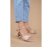 Dorothy Perkins Good For The Sole: Keely Block Heel Faux Leather Ankle Strap Sandals In Off White off white
