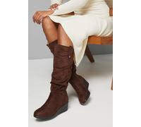 Dorothy Perkins Good For The Sole: Laura Comfort Ruche Medium Casual Wedge Knee Boots In Brown brown 4
