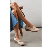 Dorothy Perkins Good For The Sole: London Faux Leather Trim Detail Comfort Low Wedge Loafers In Beige beige 7
