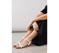 Dorothy Perkins Good For The Sole: Maria Faux Leather And Diamante Comfort Sock Flat Sandals In White white 3